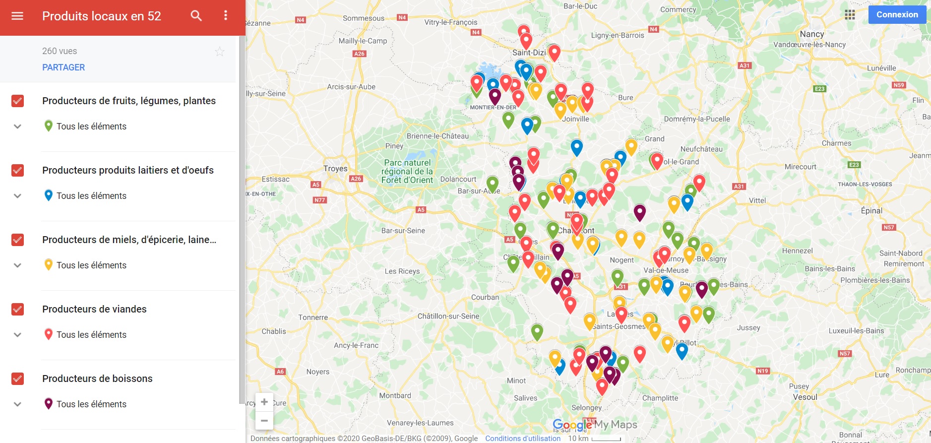 ADMA / Chambre d'agriculture de Haute-Marne - Carte des producteurs de Haute-Marne