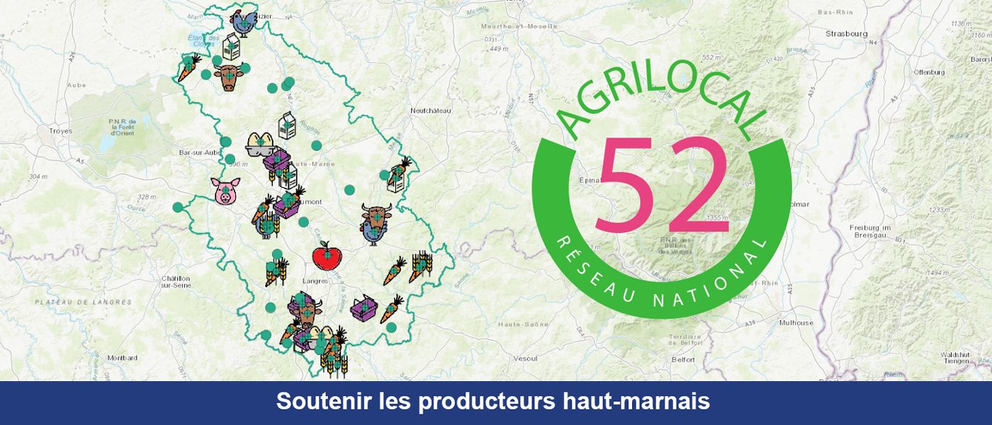 Agrilocal52 - Carte interactive des producteurs haut-marnais